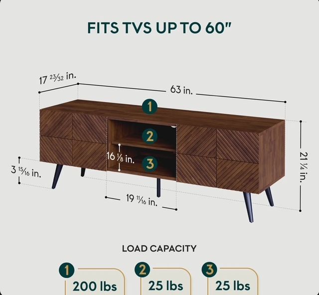 Modern Wooden Console TV Stand with Storage