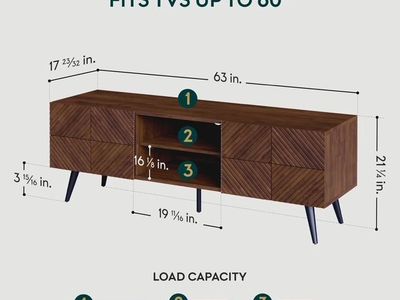 Modern Wooden Console TV Stand with Storage