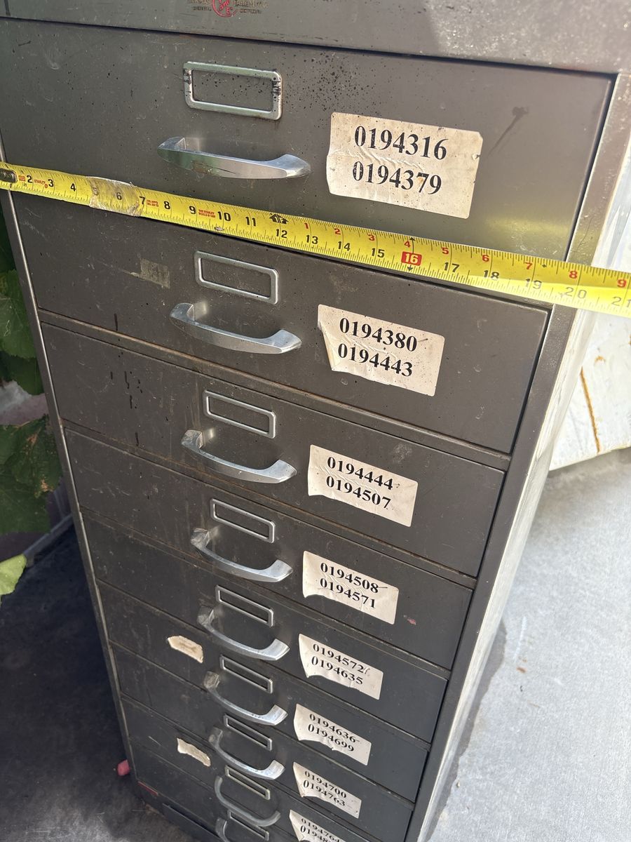 Vintage Industrial Heavy Duty Steel Multi-Drawer Filing Cabinet