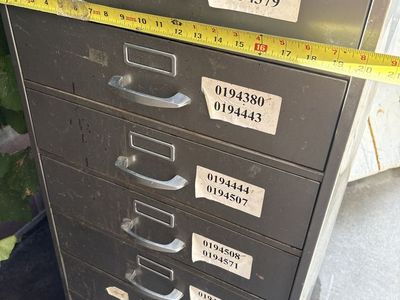Vintage Industrial Heavy Duty Steel Multi-Drawer Filing Cabinet