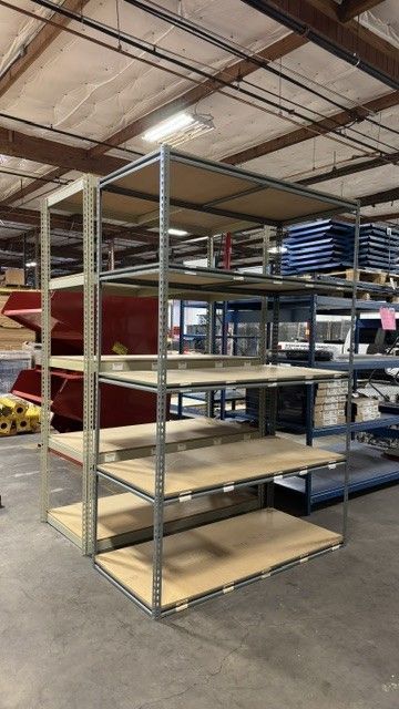 Industrial Steel Shelving Storage Rack with Wood Decking
