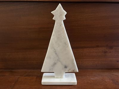 New Marble Christmas Tree W/ Star on Base