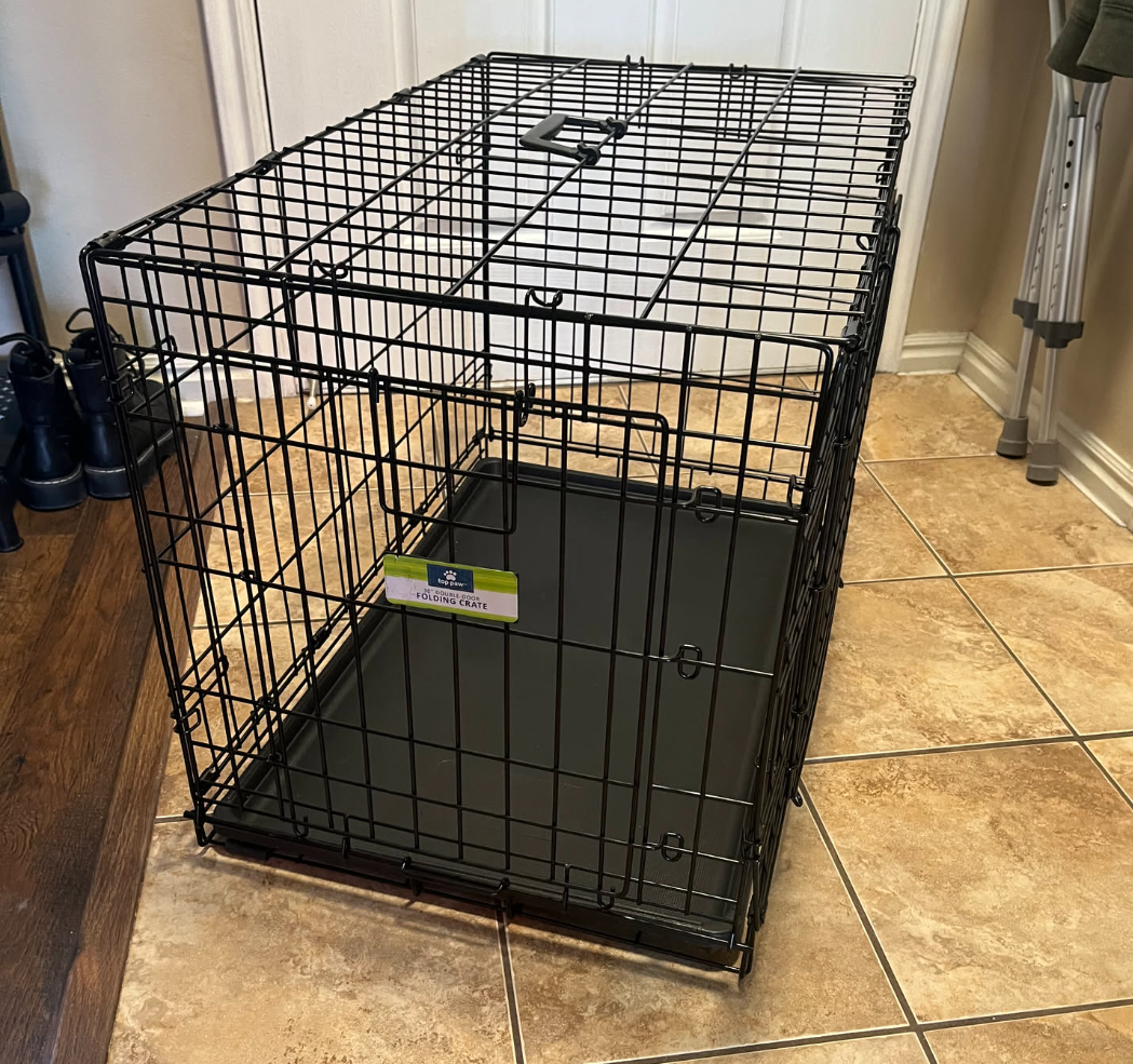 Medium Dog/Animal Crate: Top Paw 30" Double Door Folding Crate
