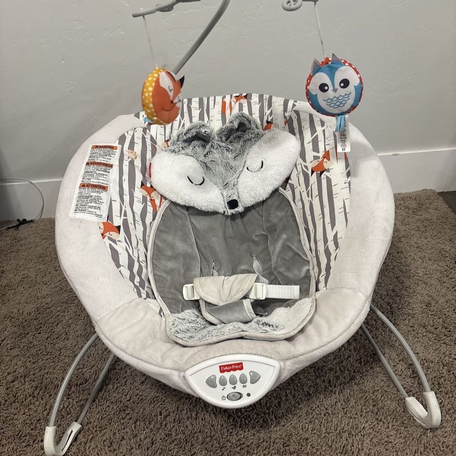 Fisher-Price Infant-to-Toddler Rocker, Woodland Friends Bouncer with Music & Vibration