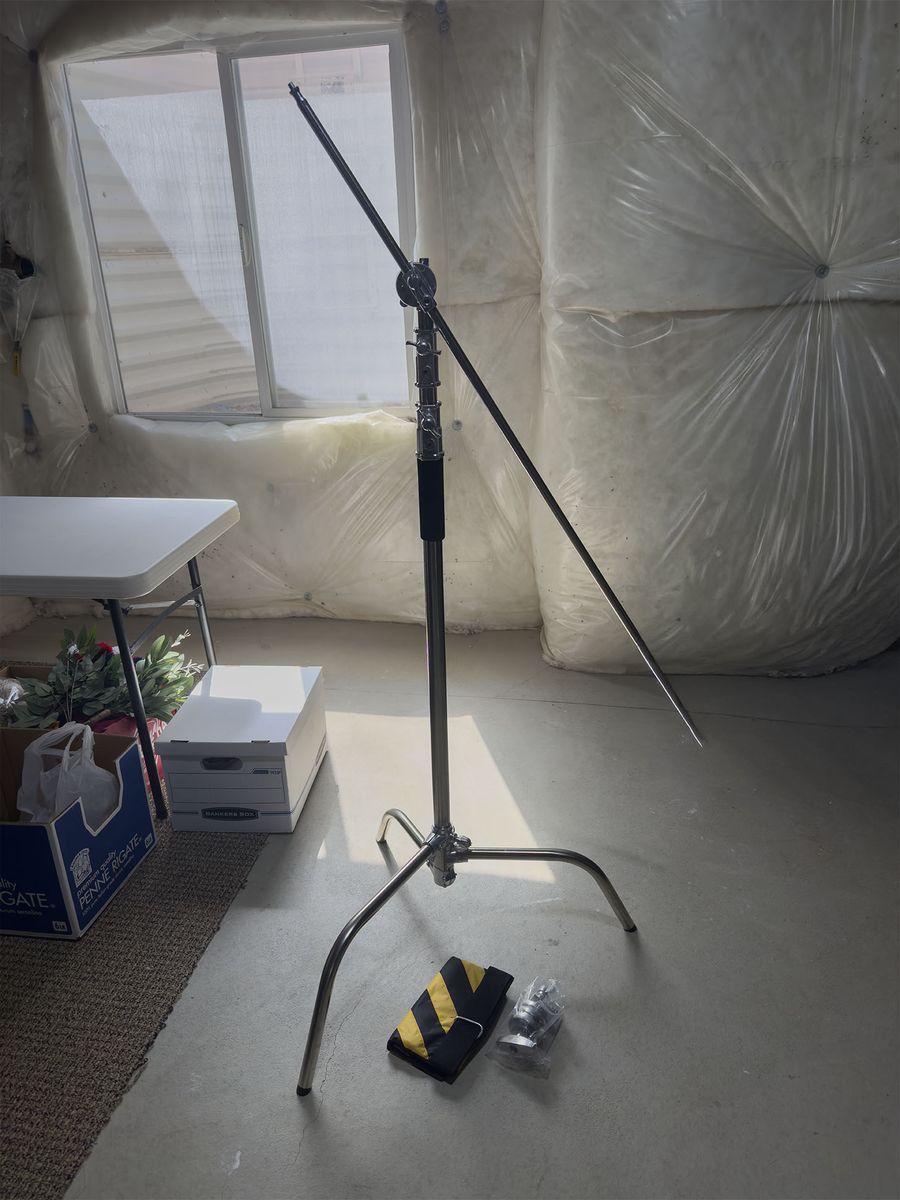 Photography C-Stand w/Weight Pouch and 2nd Arm Clamp