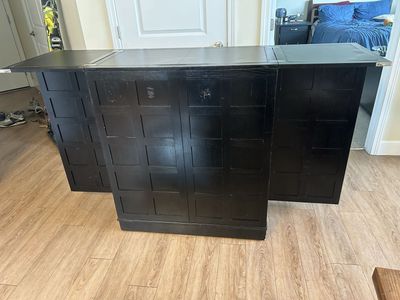 Large Solid Wood Folding Home Bar / Wine Cabinet – $400 OBO