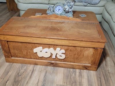 Wooden Kids Toy Box with Hinged Lid