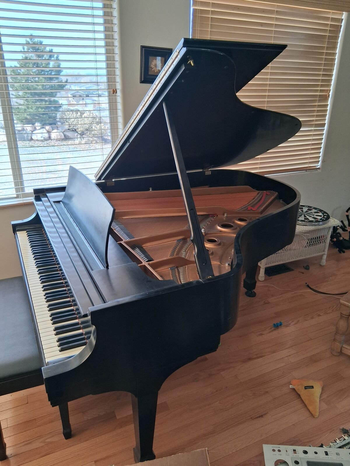 Steinway and Sons L5 baby grand piano with QRS PNOmation 3 player