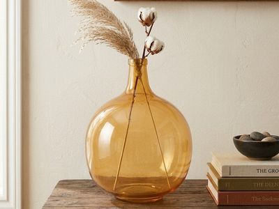 Mustard Glass Balloon Bottle Vase