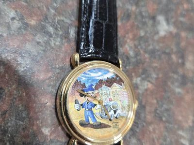 Vintage Disney Mickey Mouse Police Officer Watch with Case