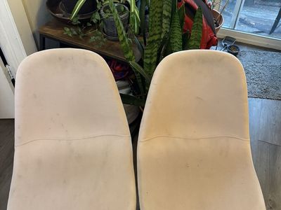 Light pink suede chairs