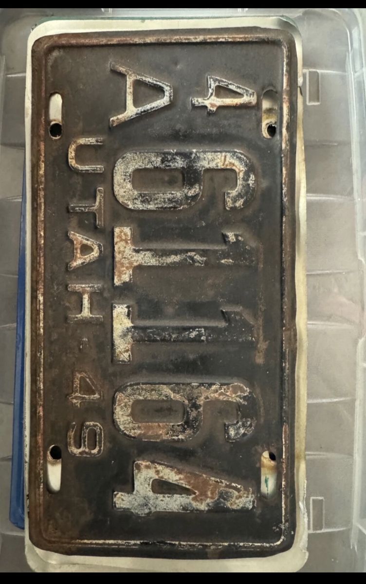 ISO 1949 Utah License Plates