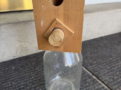 Handmade Wooden Carpenter Bee Trap with Glass Jar Collection