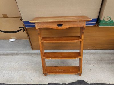 Small Wooden Wall Shelf with Heart Cutout - 3-Tier Decorative Display Unit