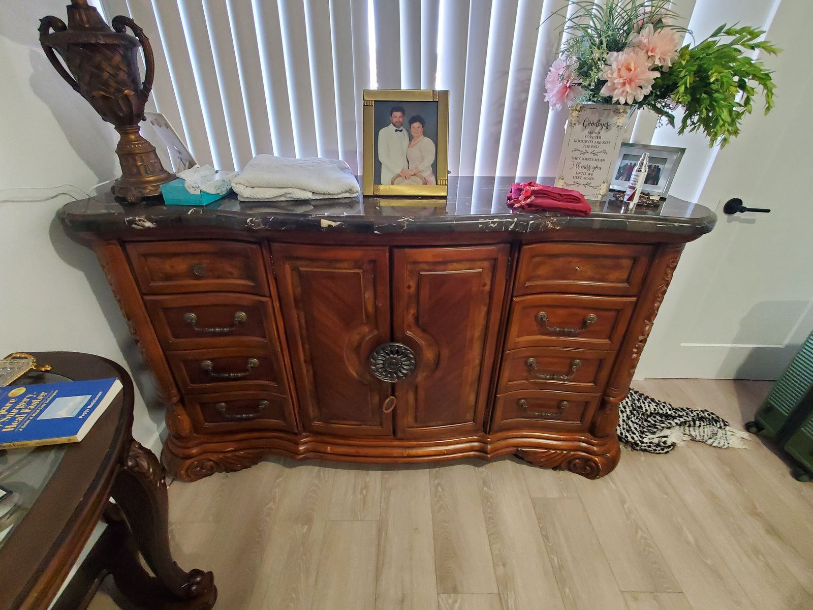 AICO Excelsior Dresser – Stone Top – High End Solid Wood w/ Mirror