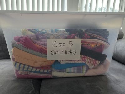 Tote of Size 5 Girl Clothes