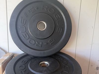 New Rogue Fitness 15 Pound Bumper Plate Pair (30 Pounds Total)