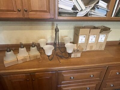 Kichler Chandelier And 3 Pendent Lights