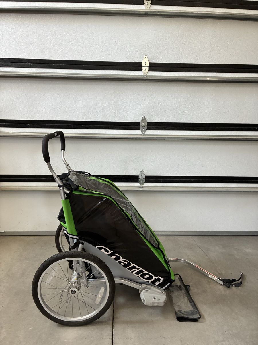 Chariot Cheetah 1 Child Bike Trailer & Stroller - Green/Black, stroller Conversion Kit not included