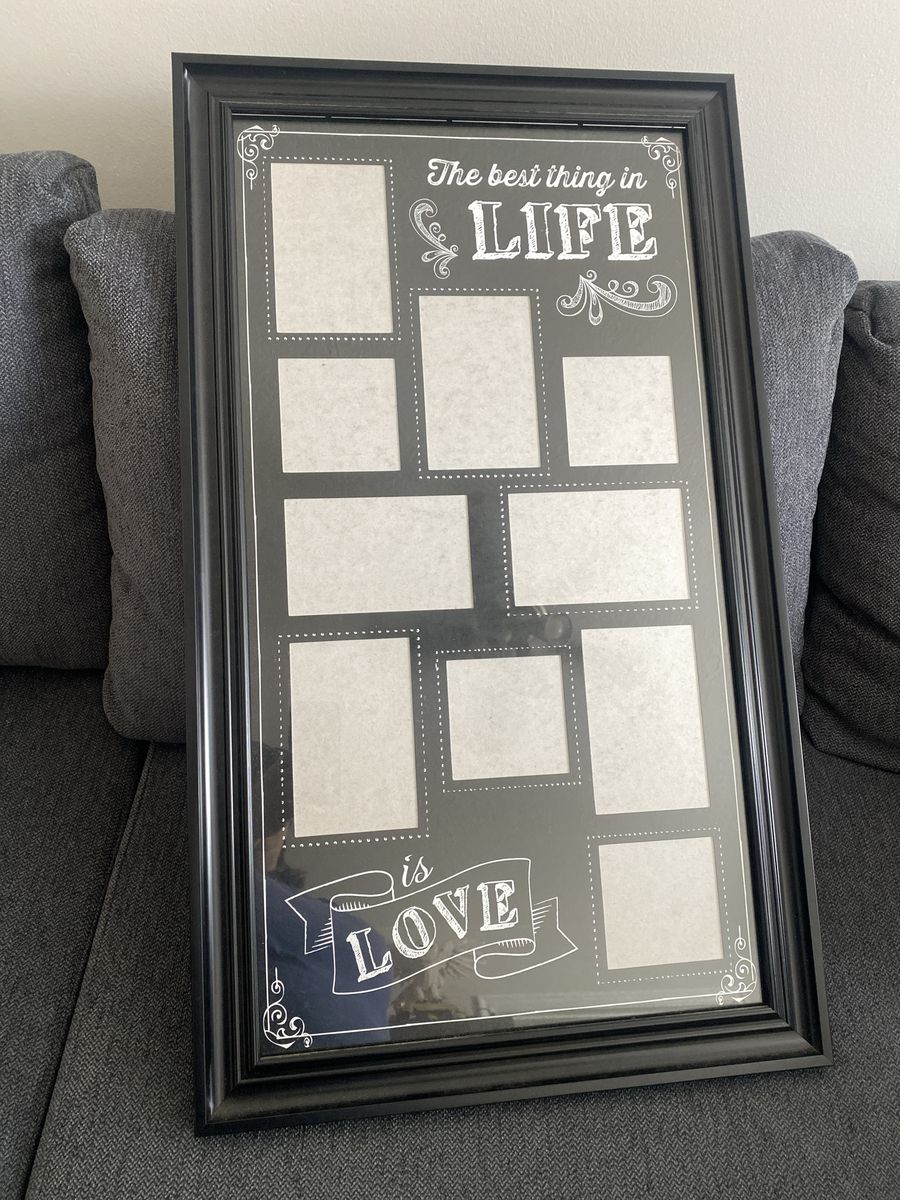 Black Multi-Photo Collage Frame - "The Best Thing in Life is Love" - Holds 10 Photos