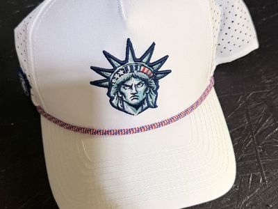 Red White Blue White Liberty Golf Hat and matching ball marker