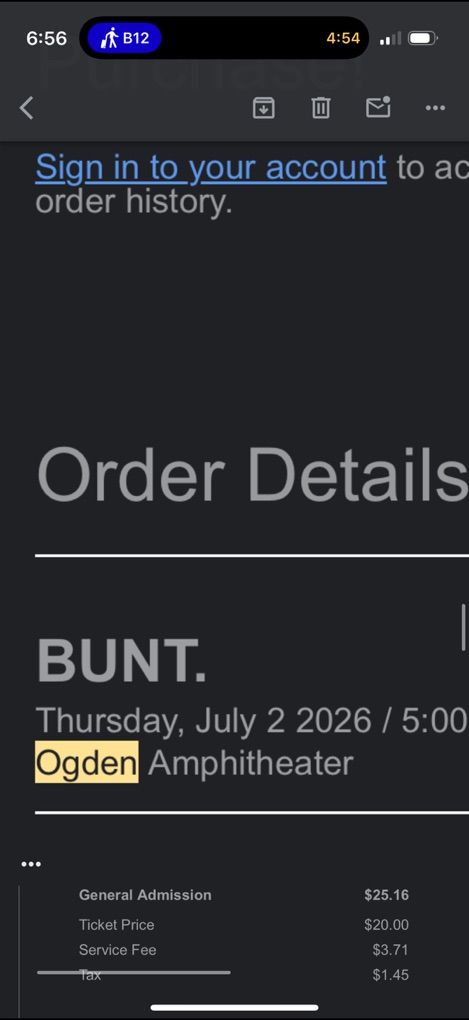 BUNT Tickets X2