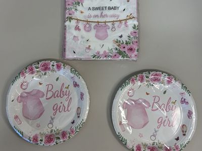 Baby Girl Baby Shower Plates & Napkins