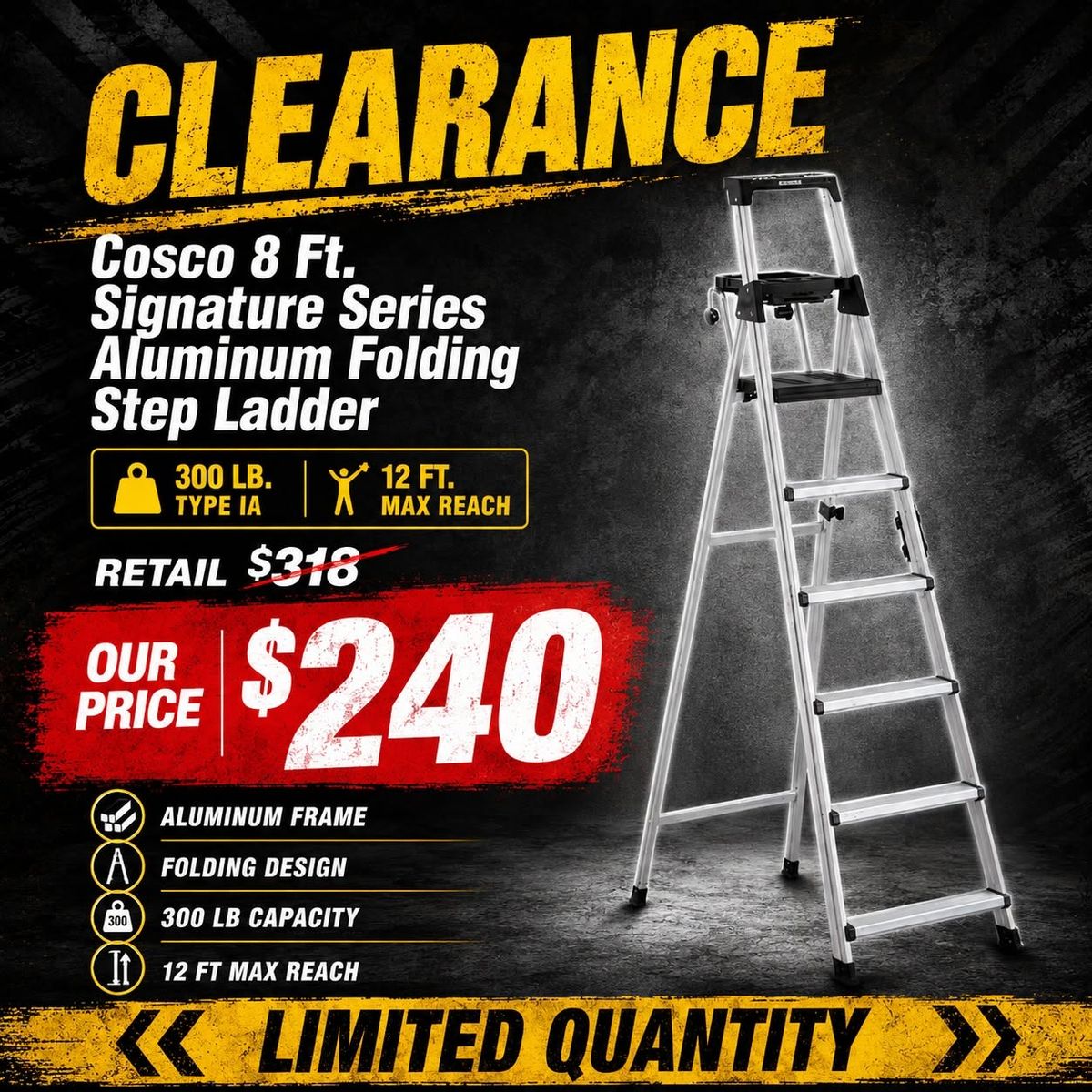 Cosco 8 Ft Signature Folding Step Ladder