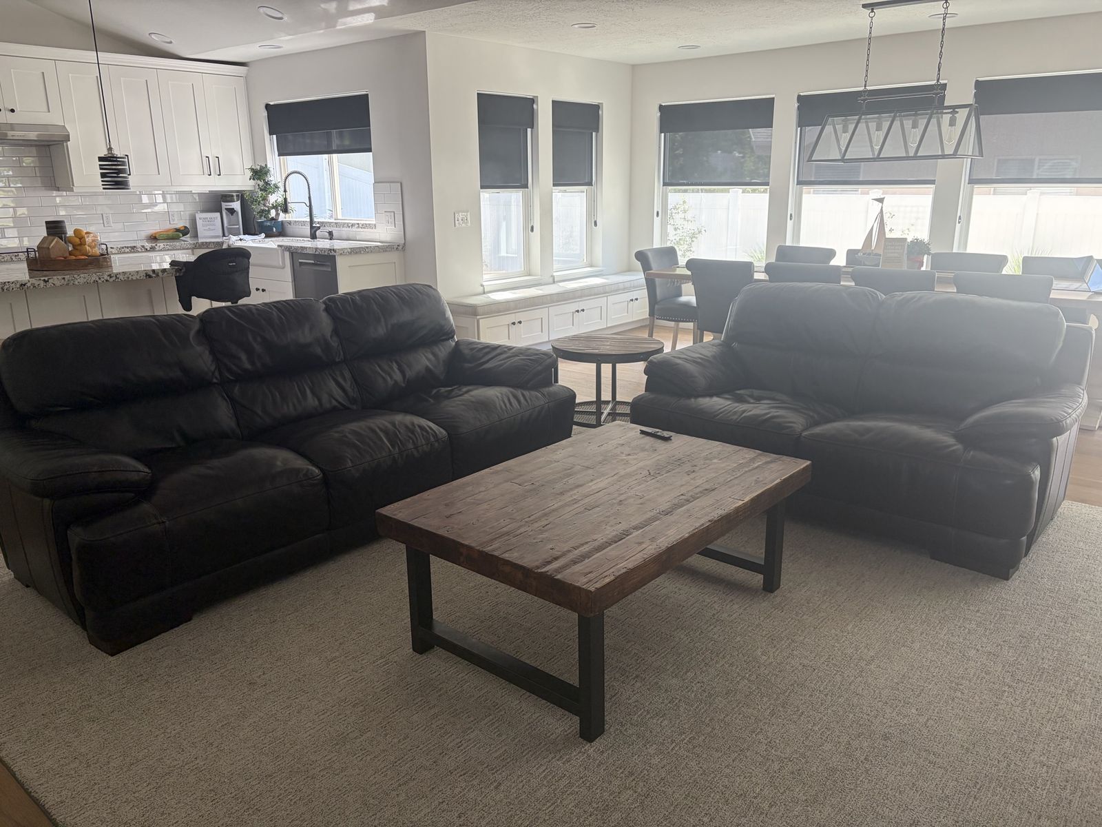 Leather couch set