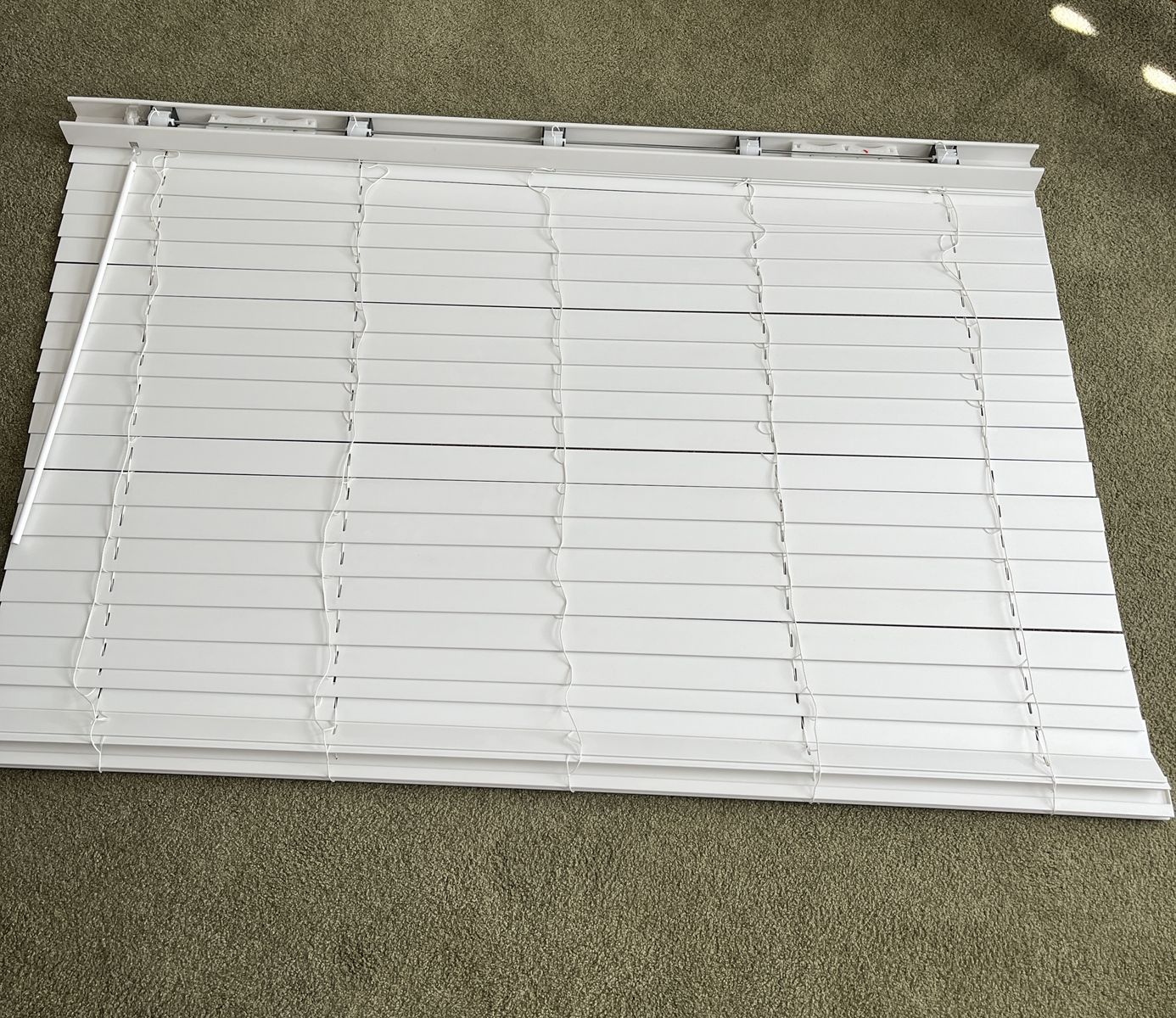Two 2 Wide White Faux Wood Blinds