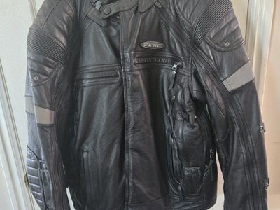Harley-Davidson FXRG Men's Black Leather Motorcycle Jacket XL with Removable Liner