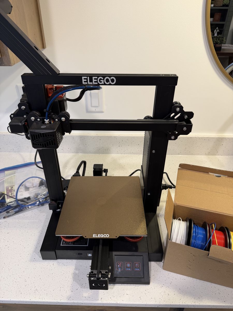 Elegoo 3D Printer with Spools of Filament