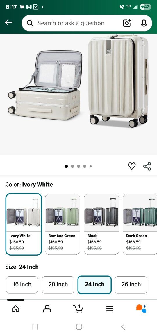 Hanke 24 Inch Checked Luggage PC Hard Shell