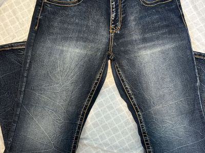 True Luck Men's Dark Wash Jeans - Size 34x32 Straight Leg Denim