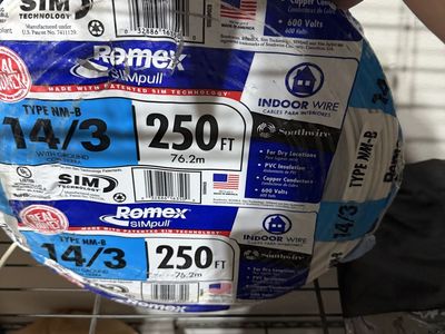 Brand new 14/3 Romex Simpull nm-b electrical wiring