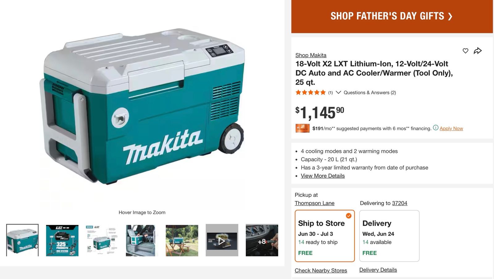 Makita cordless cooler & warmer