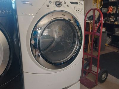 whirlpool duet electric dryer + steam + pedestal drawer