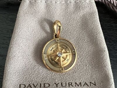 David Yurman 18k Yellow Gold Compass Pendant