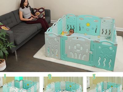 Foldable Baby Playpen Plastic - 22 panels
