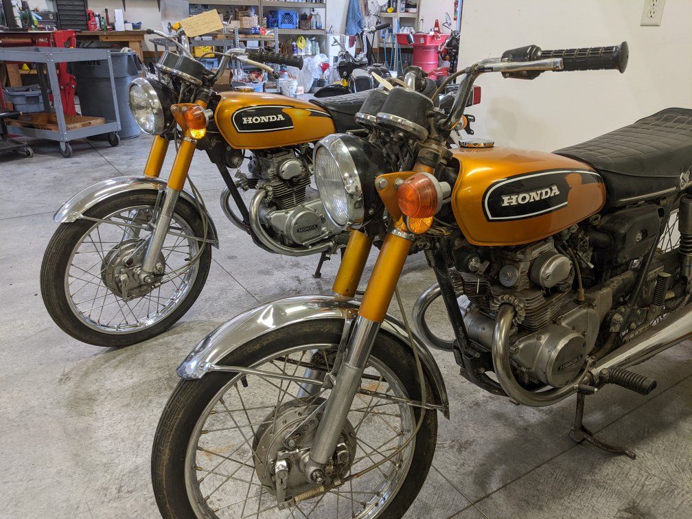 ESTATE SALE 2 MATCHING-1973 CB175 K6-CANDY GOLD CLEAN TITLES