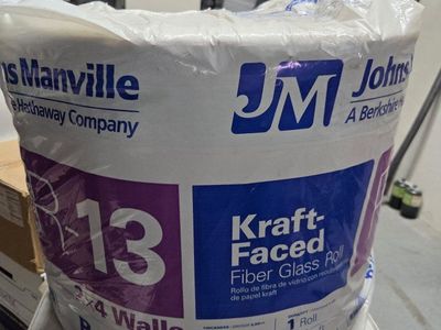 Johns Manville R-13 Kraft-Faced Fiberglass Insulation Roll 15in x 32ft (40 sq ft)