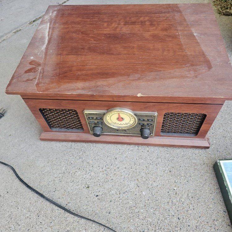 old record players and some records