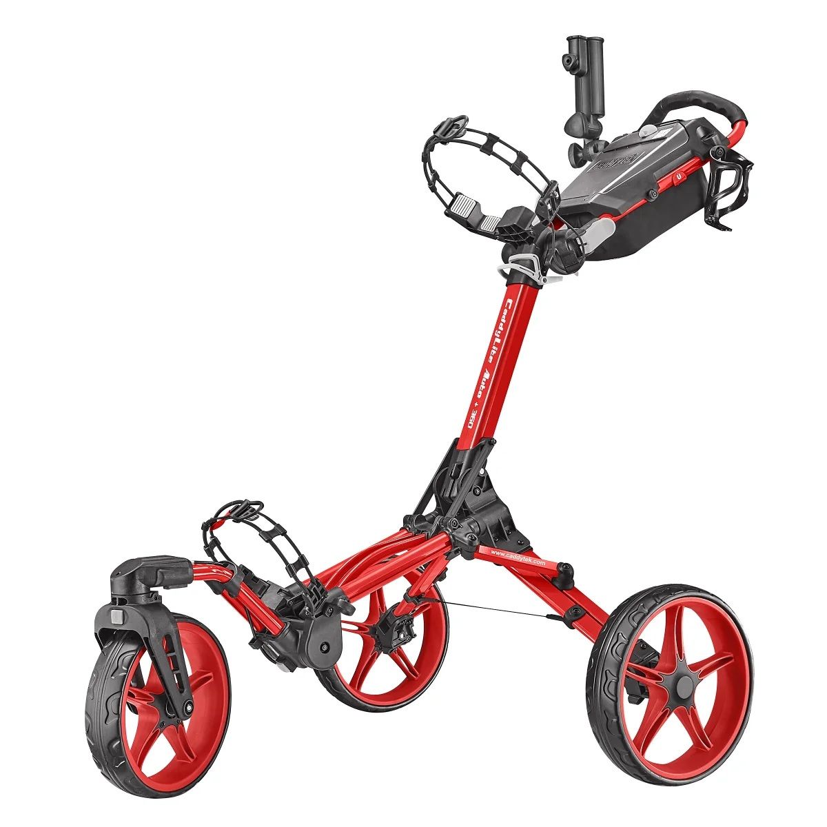 Caddytek Lite Auto +360 3 Wheel Golf Cart, Red 1838450 #103746