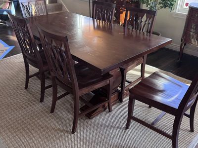 Pottery Barn Trestle Table & 6 Chairs