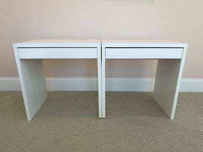 Pair of White IKEA Desks with Drawers - $100 for all 3
