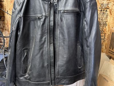 Motorcycle Leather Jacket, Vest and Chaps.