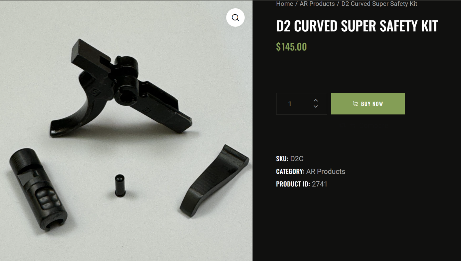 Hoffman Super Safeties (AR) D2 Tool Steel (DLC Coated with Trigger)