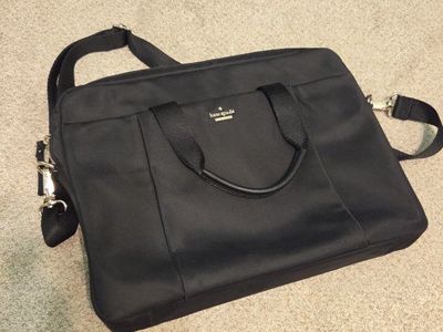 Kate Spade New York Black Nylon Laptop Bag Briefcase with Strap