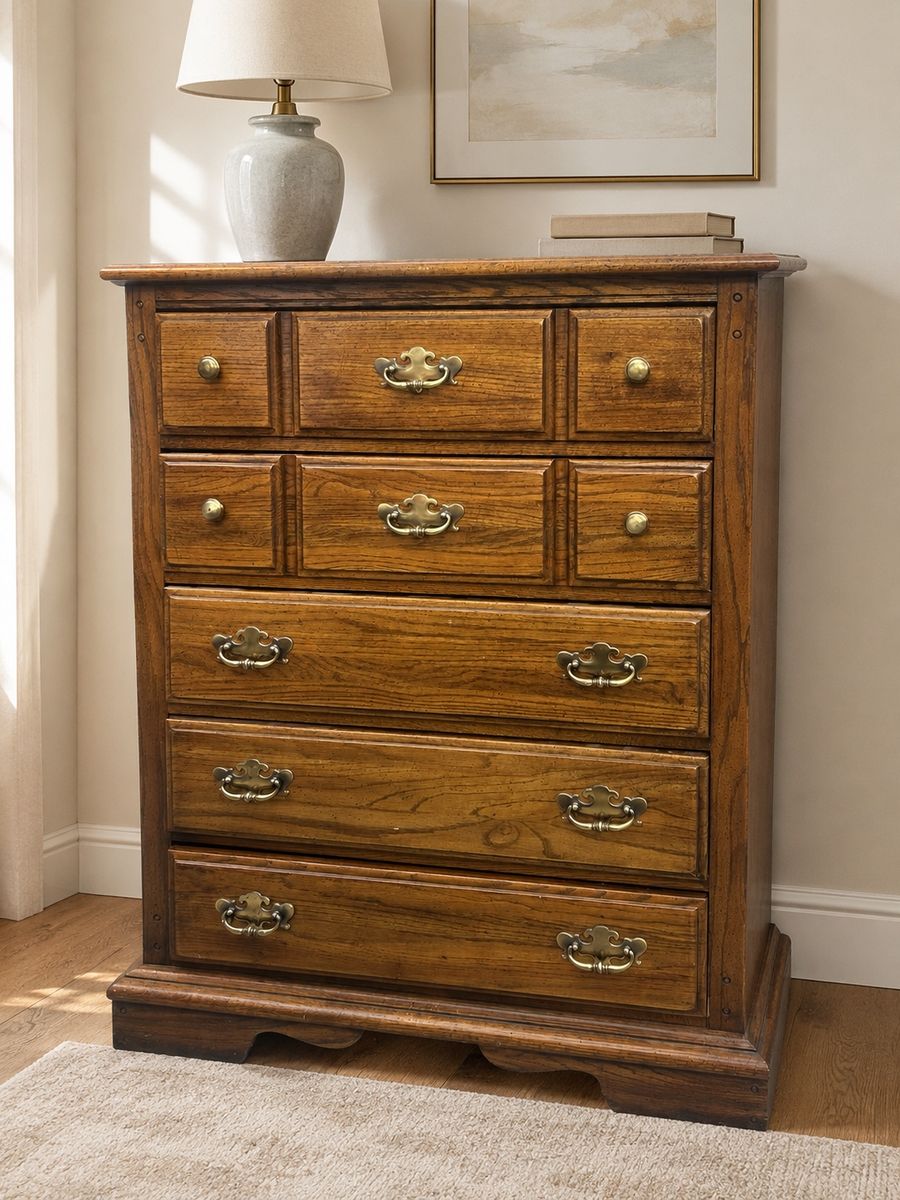 Vintage 1974 Huntley by Thomasville Highboy Dresser – Original Hardware
