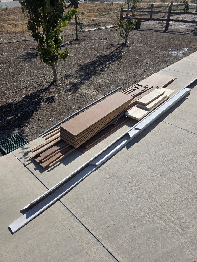 Assorted Lumber and Wood Boards Lot - MDF, Trim, and Wood Planks